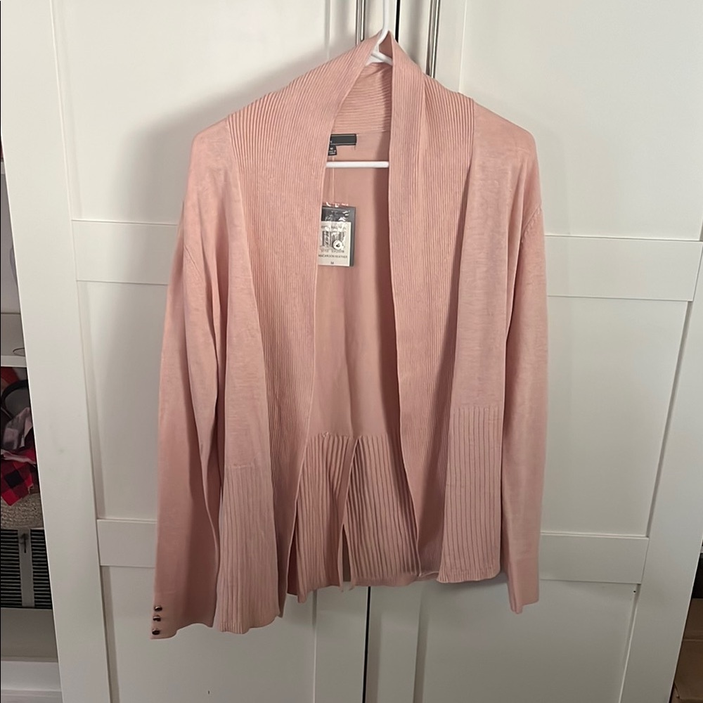 Pink Open Front Cardigan